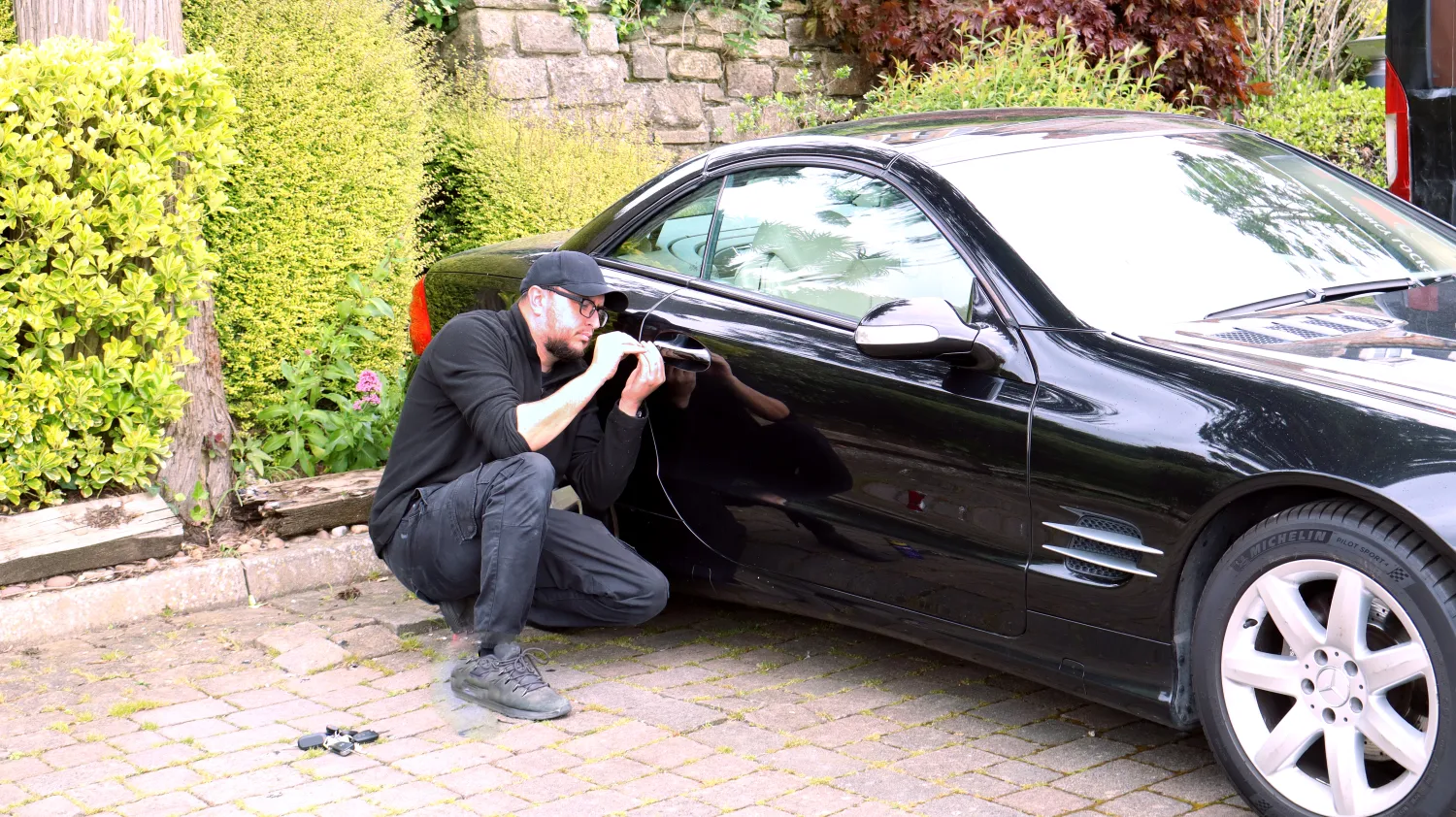 Locksmith Picking Opening Car 